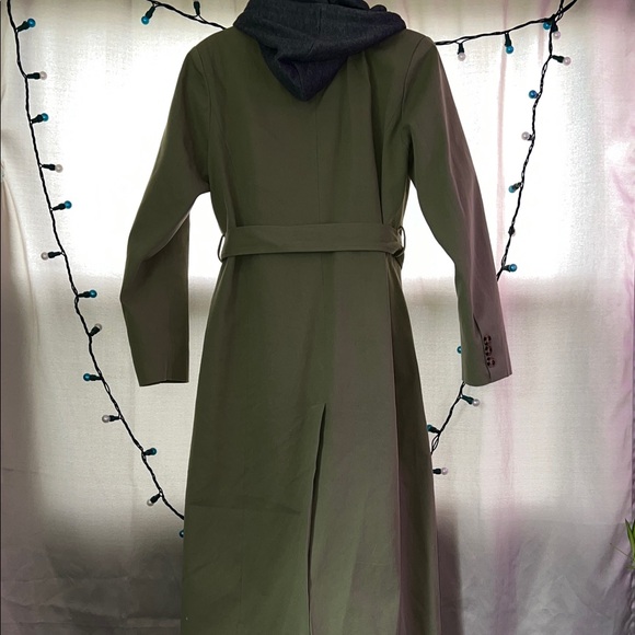 7 For All Mankind Olive Trench Coat - Picture 2 of 7